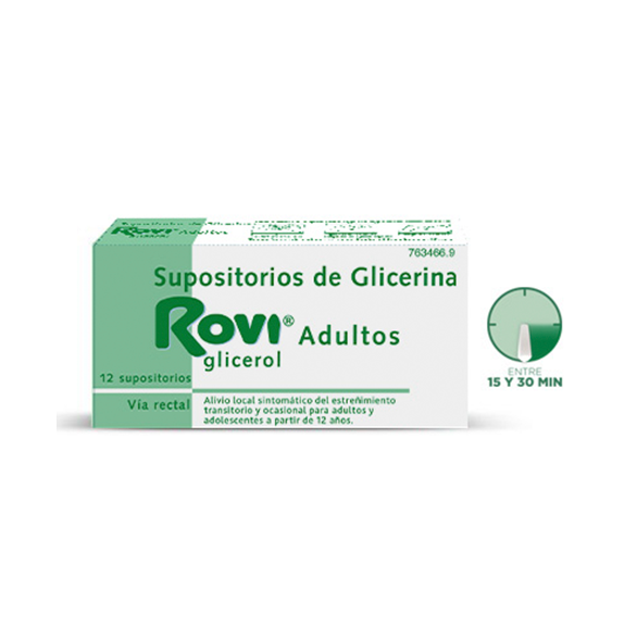 SUPOSITORIOS DE GLICERINA ADULTOS ROVI 12 UNIDADES