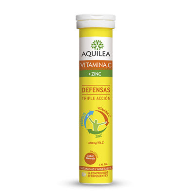 AQUILEA VITAMINA C +ZINC COMP EFERVESCENTES 14 COMP