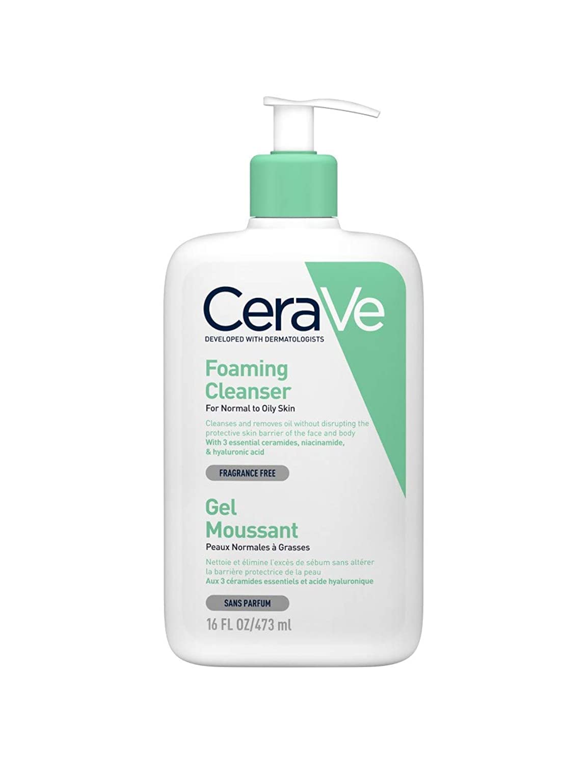 CERAVE GEL LIMPIADOR ESPUMOSO 1 ENVASE 473 ML