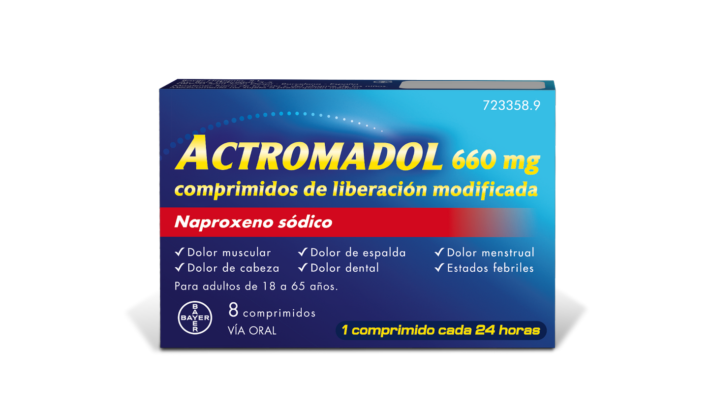 ACTROMADOL 660 mg 8 COMPRIMIDOS DE LIBERACIÓN PROLONGADA