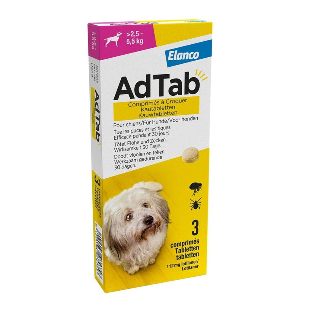 ADTAB 112 MG 1 COMPRIMIDO MASTICABLE PARA PERROS (>2,5-5,5 Kg)