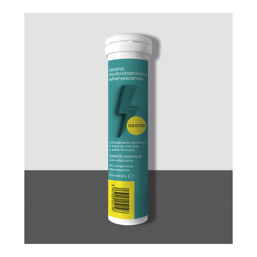 ASANA MULTIVITAMINICO EFERVESCENTE 20 COMPRIMIDOS SABOR NAR