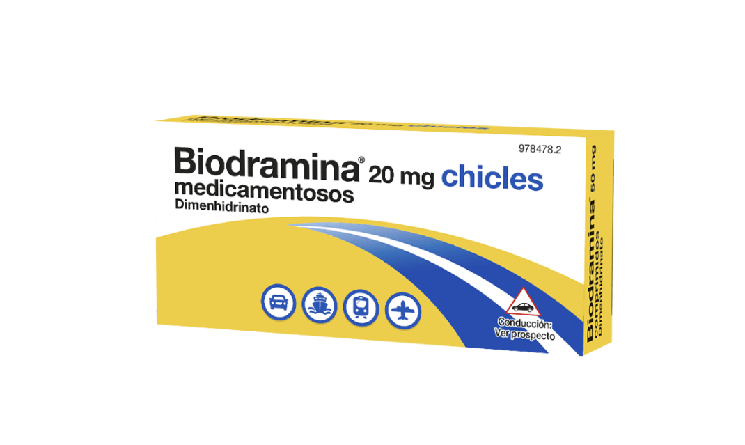 BIODRAMINA 12 CHICLES MEDICAMENTOSOS 20 mg