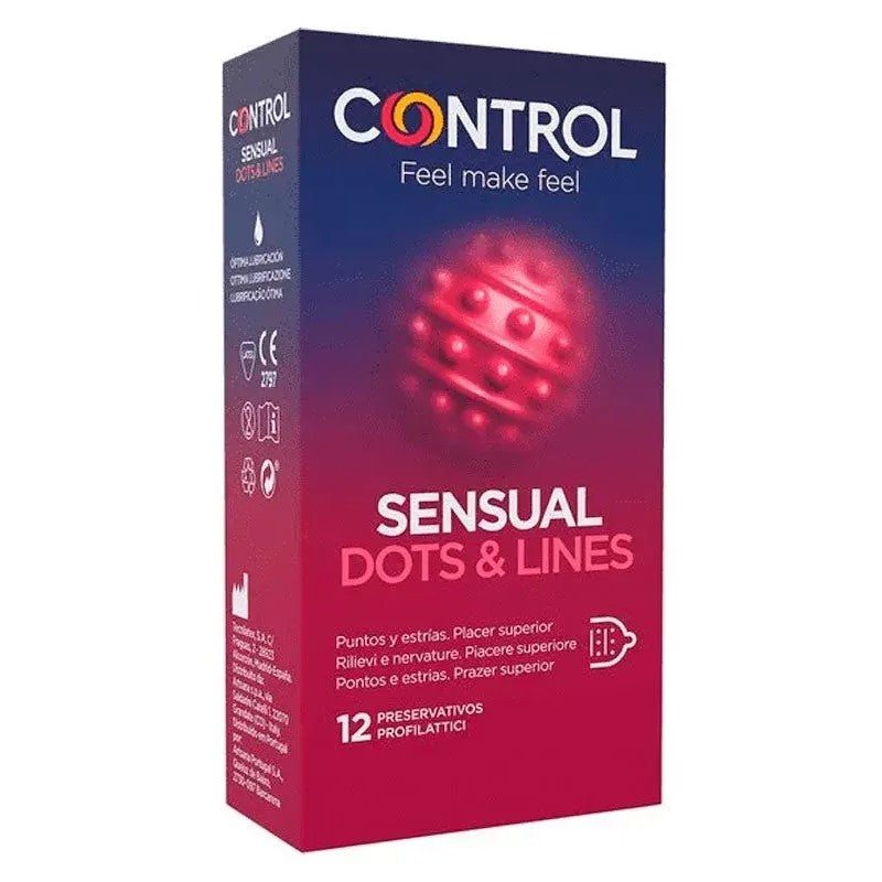 CONTROL SENSUAL DOTS & LINES PRESERVATIVOS 12U