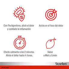 STREFEN 8,75 mg SABOR MIEL Y LIMÓN 16 PASTILLAS PARA CHUPAR