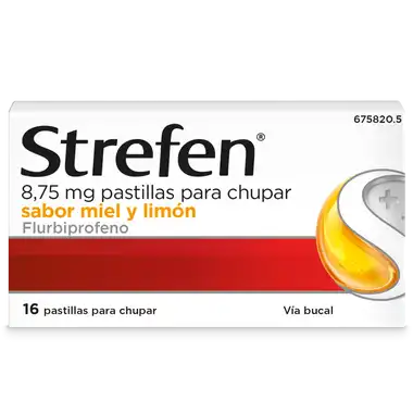 STREFEN 8,75 mg SABOR MIEL Y LIMÓN 16 PASTILLAS PARA CHUPAR