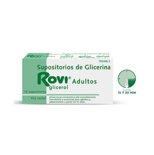 SUPOSITORIOS DE GLICERINA ADULTOS ROVI 12 UNIDADES