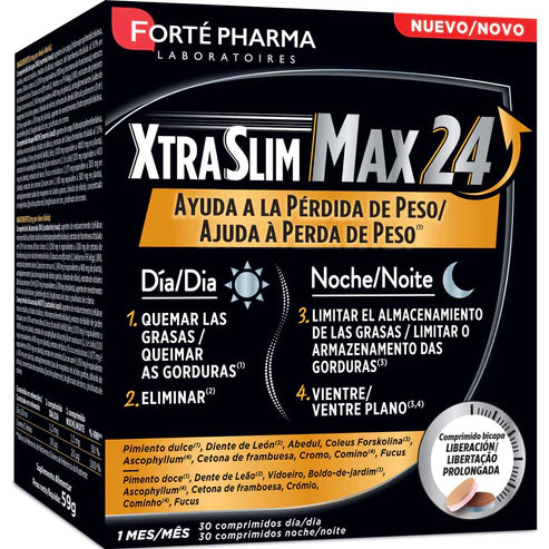 XTRASLIM MAX 24  30 COMPRIMIDOS DIA + 30 COMPRIMIDOS NOCHE