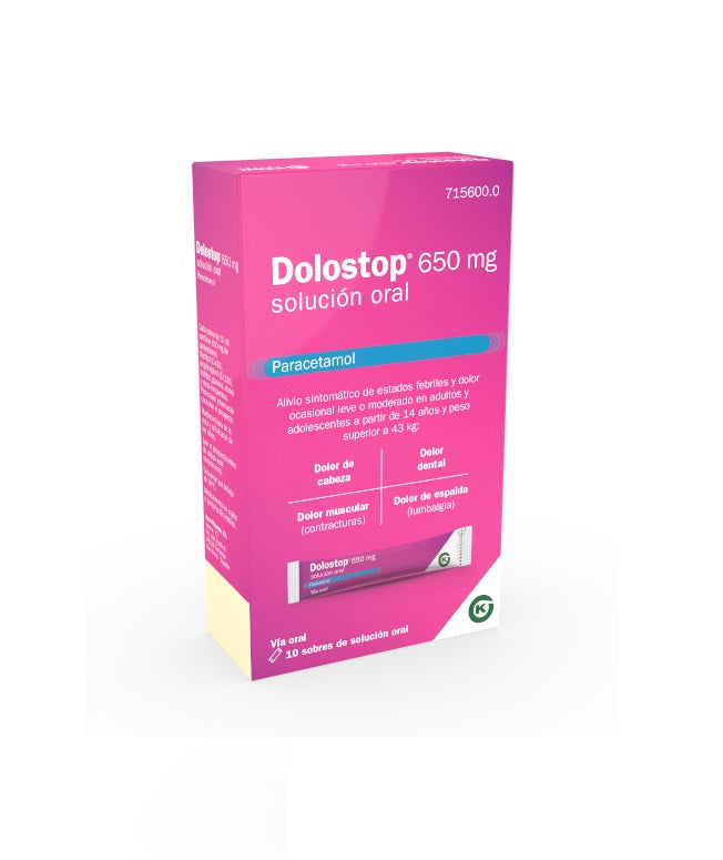 DOLOSTOP STICK PACK 650 mg SOLUCIÓN ORAL 10 SOBRES DE 10 ml