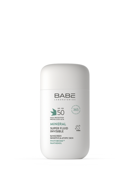 BABE MINERAL SUPER FLUID INVISIBLE SUNSCREEN SPF 50  1 ENVAS