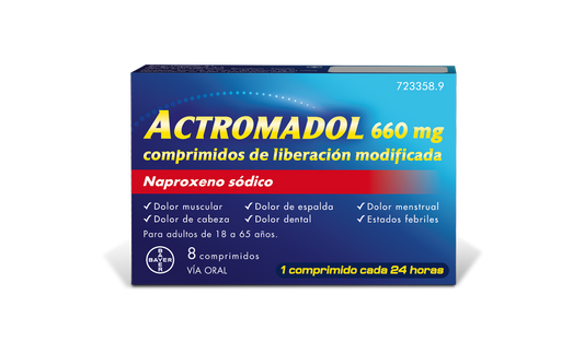 ACTROMADOL 660 mg 8 COMPRIMIDOS DE LIBERACIÓN PROLONGADA