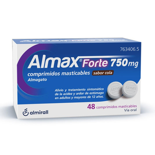 ALMAX FORTE 750 mg 48 COMPRIMIDOS SABOR COLA