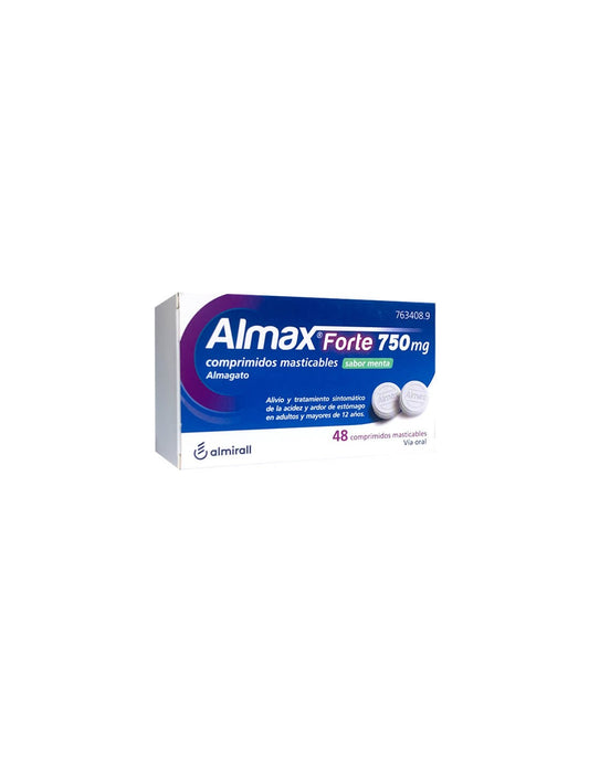 ALMAX FORTE 750 mg 48 COMPRIMIDOS SABOR MENTA