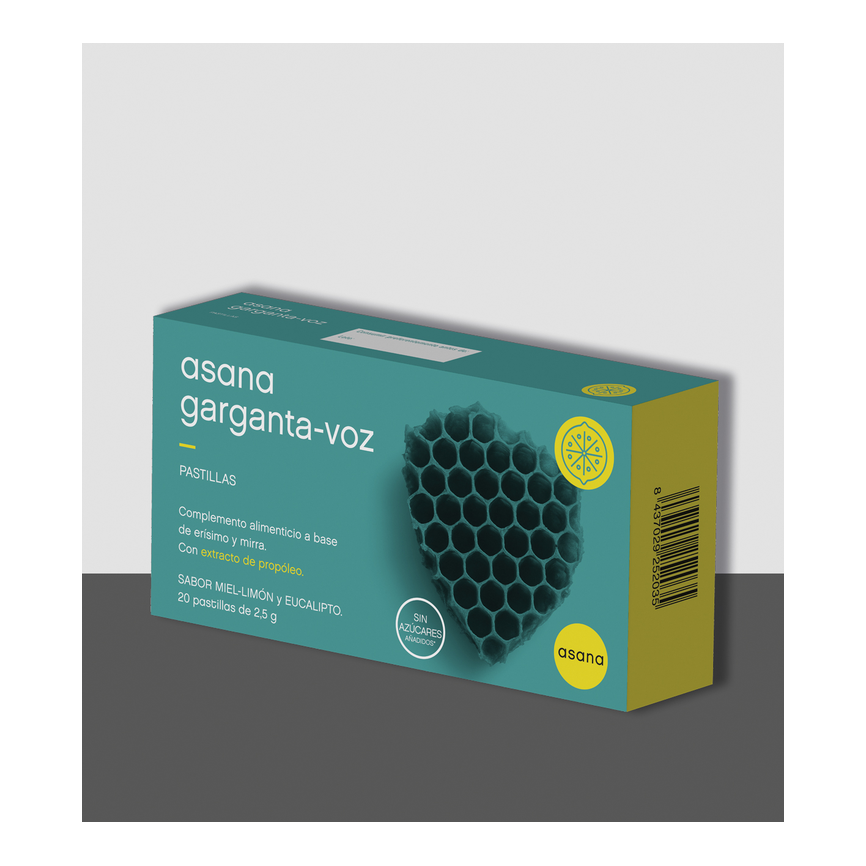 ASANA GARGANTA-VOZ  20 PASTILLAS SABOR MIEL-LIMON Y EUCALIPTO