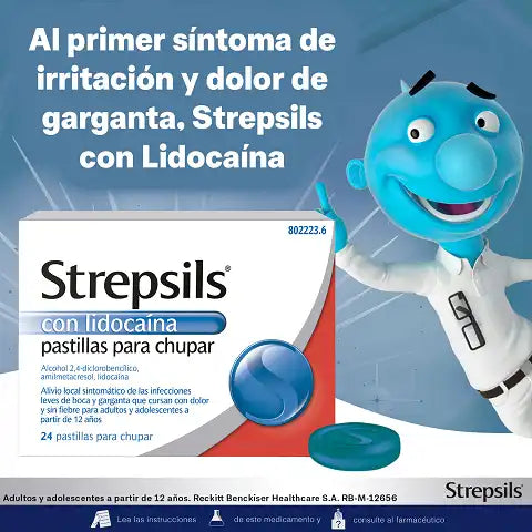 STREPSILS 24 PASTILLAS PARA CHUPAR CON LIDOCAÍNA