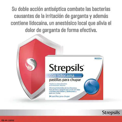 STREPSILS 24 PASTILLAS PARA CHUPAR CON LIDOCAÍNA