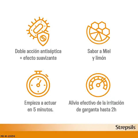 STREPSILS 24 PASTILLAS PARA CHUPAR SABOR MIEL Y LIMÓN