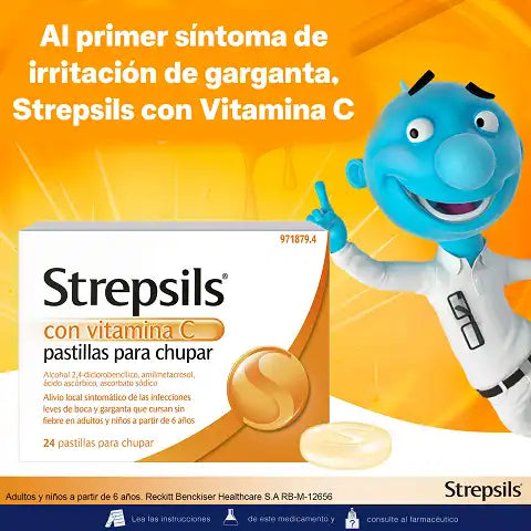STREPSILS 24 PASTILLAS PARA CHUPAR CON VITAMINA C