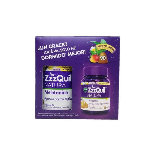 ZZZQUIL NATURA  90 GUMMIES SABOR MANGO & PLATANO PACK